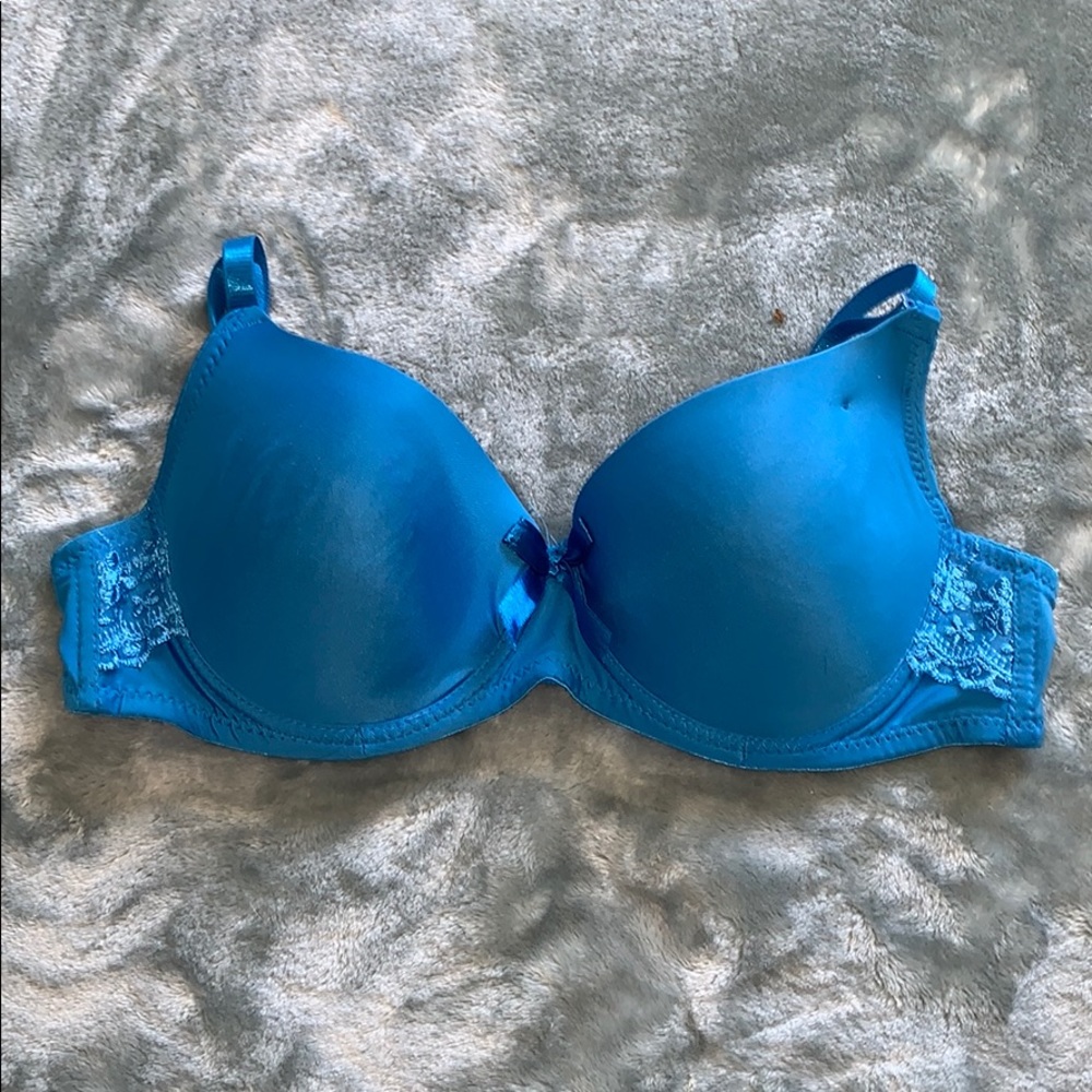 Blue side lace bra
